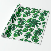 Monstera M Blätter Pattern Geschenkpapier (Ungerollt)