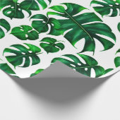 Monstera M Blätter Pattern Geschenkpapier (Ecke)