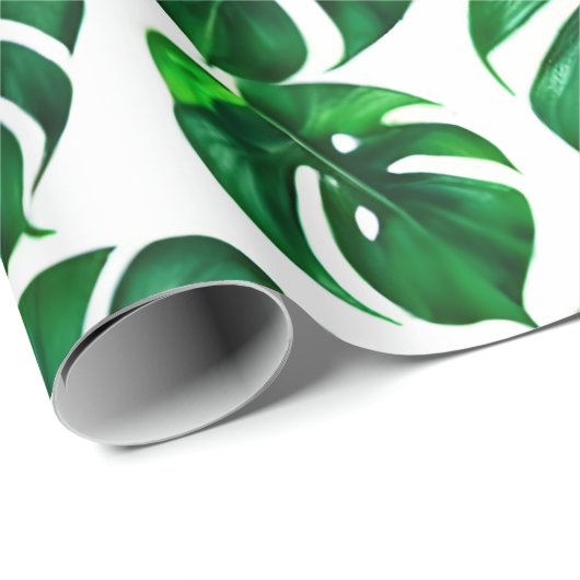 Monstera M Blätter Pattern Geschenkpapier (Rolleneckpunkt)