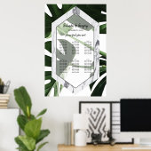 Monstera Marmor Hochzeitsdiagramm Poster (Heimbüro)