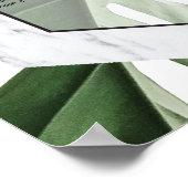 Monstera Marmor Hochzeitsdiagramm Poster (Ecke)