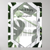Monstera Marmor Hochzeitsdiagramm Poster (Vorne)