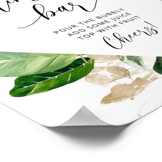 Monstera mimosa-Bar Poster (Ecke)