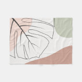 Monstera minimalistisch fleecedecke (Vorderseite (Horizontal))