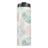 Monstera Minimalistisch | Modern Boho Monogram Thermosbecher (Vorderseite)