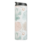 Monstera Minimalistisch | Modern Boho Monogram Thermosbecher (Nach rechts gedreht)