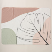 Monstera minimalistisch sherpadecke (Vorderseite (Horizontal))