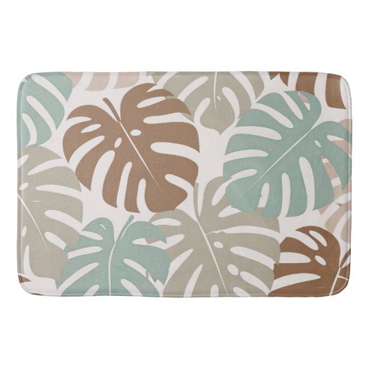 Monstera modern Hawaii Boho Badematte (Vorderseite)