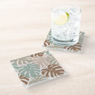 Monstera modern hawaii Boho Glasuntersetzer