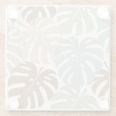 Monstera modern hawaii Boho Glasuntersetzer (Rückseite)
