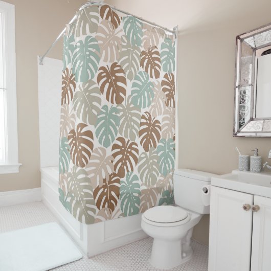 Monstera modern hawaii Boho-Stil Duschvorhang (Beispiel)