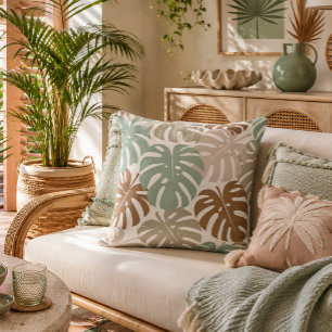 Monstera modern hawaii Boho-Stil Kissen