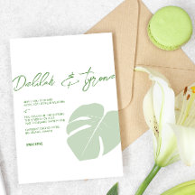 Monstera ・ Moderne Tropische Hochzeit ・ Grünes Lea