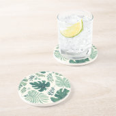 Monstera Mood - Tropischer Leaf Sandstone Unterset Getränkeuntersetzer (Seite)