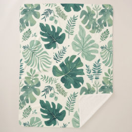 Monstera Mood - Tropisches Leaf Sherpadecke