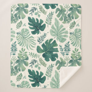 Monstera Mood - Tropisches Leaf Sherpadecke
