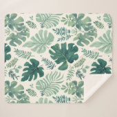 Monstera Mood - Tropisches Leaf Sherpadecke (Vorderseite (Horizontal))