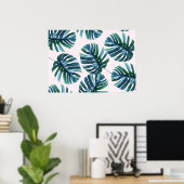 Monstera Muster 28" X 20" Poster (Heimbüro)