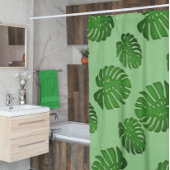 Monstera - Muster der tropischen Blätter Duschvorhang