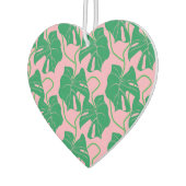 Monstera-Muster in Rosa und Grün Autolufterfrischer (Links)