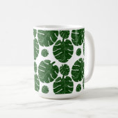 Monstera-Muster Kaffeetasse (VorderseiteRechts)
