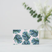 Monstera Muster-Visitenkarten Visitenkarte (Stehend Vorderseite)