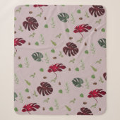 Monstera Nahtloses Musterdesign Sherpadecke (Vorderseite)