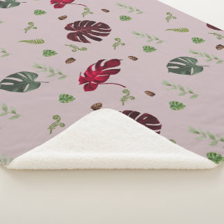 Monstera Nahtloses Musterdesign Sherpadecke