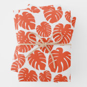 Monstera - Orange und Weiß Geschenkpapier Set (Beispiel)