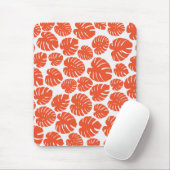 Monstera - Orange und Weiß Mousepad (Mit Mouse)