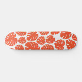 Monstera - Orange und Weiß Skateboard (Horizontal)