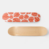 Monstera - Orange und Weiß Skateboard (Horizontal)