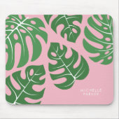 Monstera Palm Blätter Mousepad (Vorne)