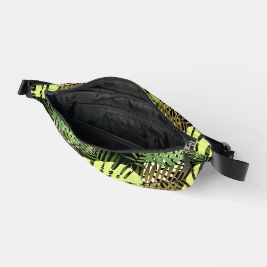 Monstera Palm Blätter Tropendschungel Bauchtasche (Offen)