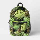 Monstera Palm Blätter Tropischer Dschungel Bedruckter Rucksack (Vorderseite)