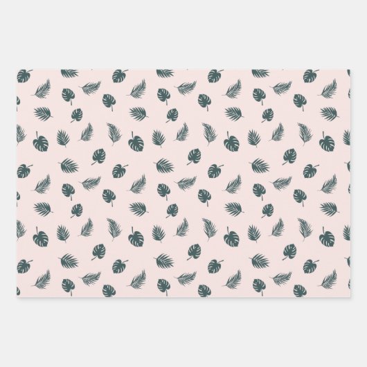 Monstera Palm Blätter Tropisches Muster (Vorderseite)