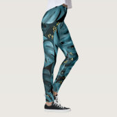 Monstera Palm, Golden Splash Nahtlos. Leggings (Rechts)