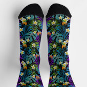 Monstera Palm Trees Plumeria Strelitzia Socken (Oben)