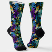 Monstera Palm Trees Plumeria Strelitzia Socken (Gewinkelt)