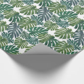 Monstera Palm Tropical Blätter Wrapping Paper Geschenkpapier (Ecke)