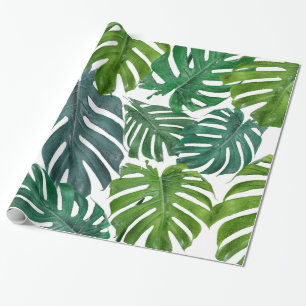 Monstera Palm Tropical Green Blätter Geschenkpapier