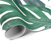 Monstera Palm Tropical Green Blätter Geschenkpapier (Rolleneckpunkt)