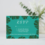 Monstera Palm UAWG Beach Hochzeitskarten RSVP Karte (Stehend Vorderseite)