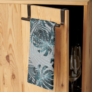 Monstera Palme Leo Tierprint Glam 2 Geschirrtuch