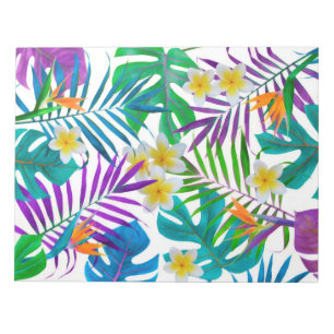Monstera Palme Trees Plumeria Birds of Paradise Notizblock