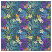 Monstera Palme Trees Plumeria Birds of Paradise Stoff (Muster)