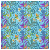 Monstera Palme Trees Plumeria Birds of Paradise Stoff (Muster)