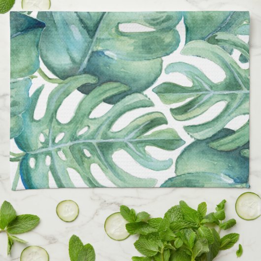 Monstera Pattern Geschirrtuch (Gefaltet)