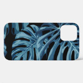 Monstera Pflanze: blaues Blätter Muster. Case-Mate iPhone Hülle (Rückseite (Horizontal))