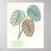 Monstera Pflanze Bohemische Kunst, Dichtung und Mu Poster (Vorne)